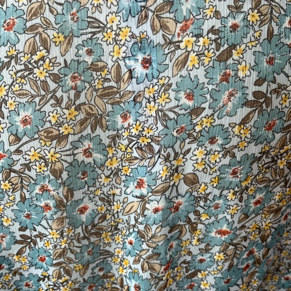 Intimately Free People Elsa Floral Blue Blouse/Bodysuit size S